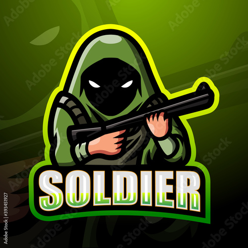 Soldier mascot esport logo design