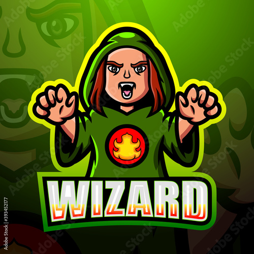 Wizard mascot esport logo design