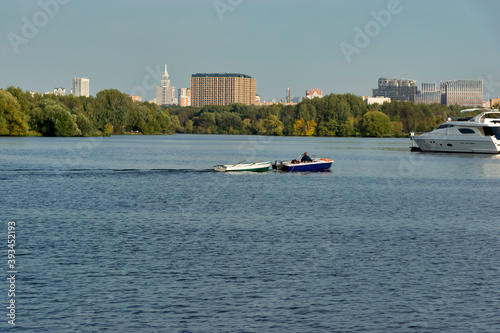 Obraz na płótnie Moscow river in Strogino, Moscow w salonie