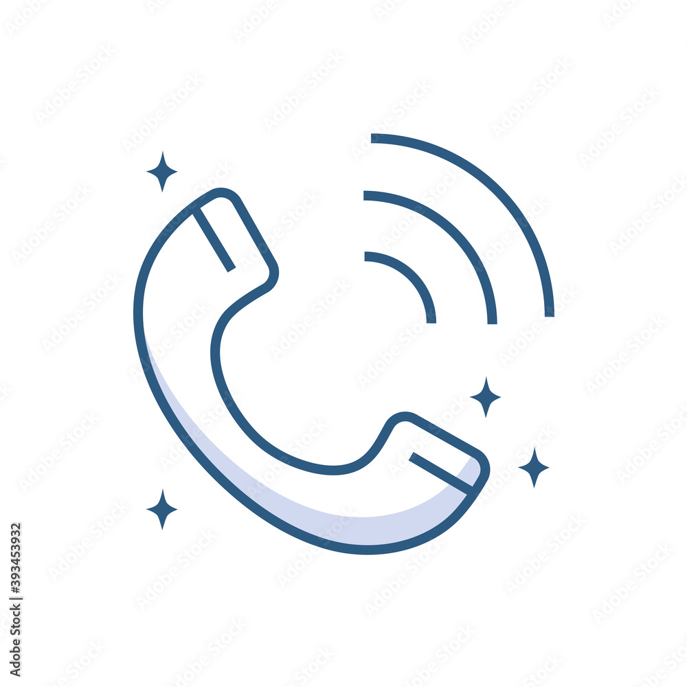 Naklejka premium telephone device technology object line style icon