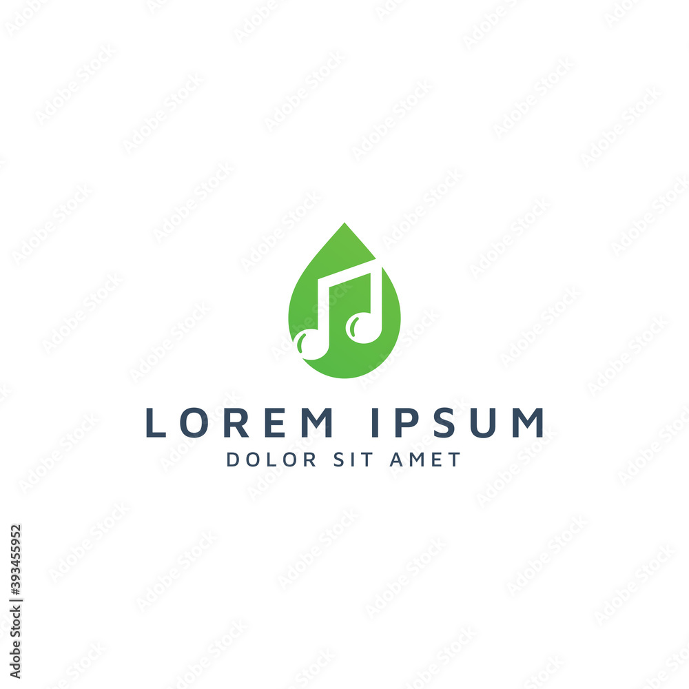 drop and music negative space logo design drop and music negative space logo design