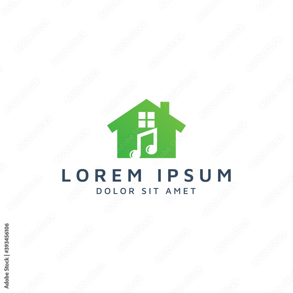 building and music negative space logo design building and music negative space logo design