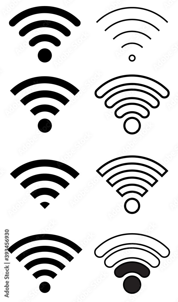 Set of wifi icon isolated on white background Set of wifi icon isolated on white background
