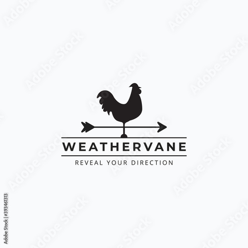 Vector of vintage rooster weathervane logo illustration design photo