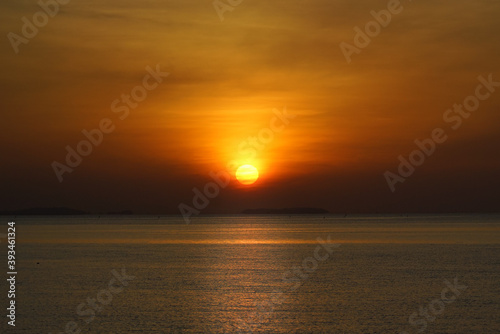 Sunrise at sea in the morning. © sarawut