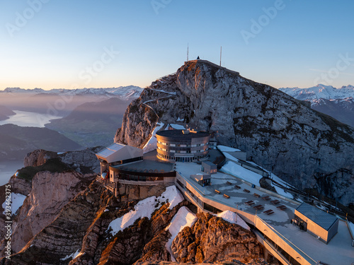 Pilatus Kulm restaurant and hotel on mountain top