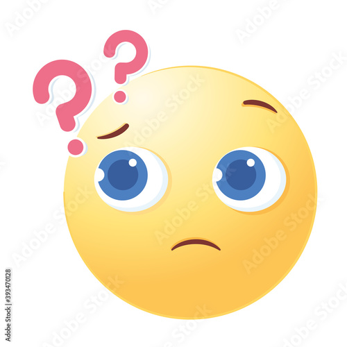social media emoji with question marks