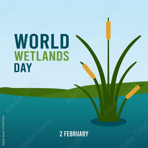 World Wetlands Day Vector Illustration. Suitable for greeting card poster and banner