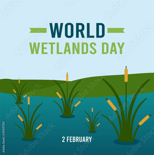 World Wetlands Day Vector Illustration. Suitable for greeting card poster and banner