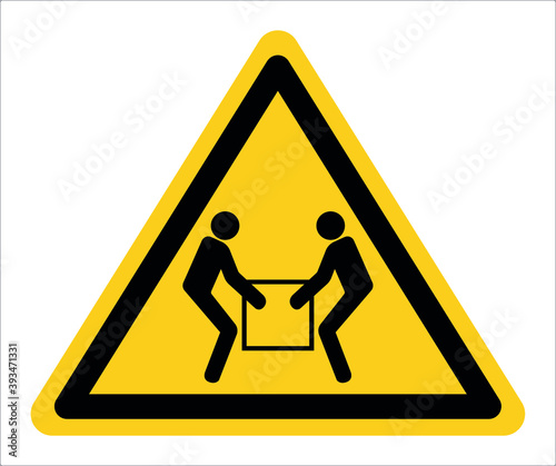 Sign warning lifting two people,Draw from Vector Illustration.