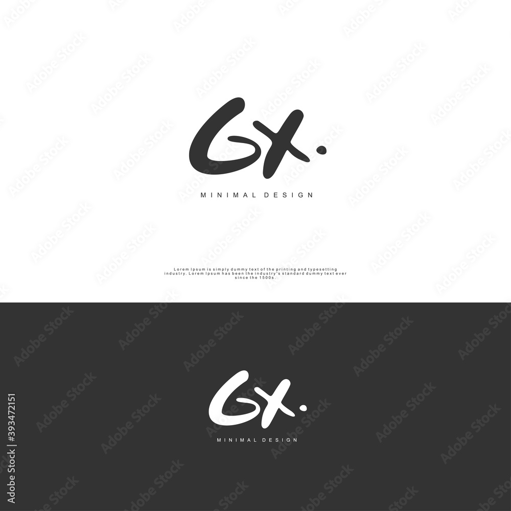 GX Initial handwriting or handwritten logo for identity. Logo with signature and hand drawn style. GX Initial handwriting or handwritten logo for identity. Logo with signature and hand drawn style.