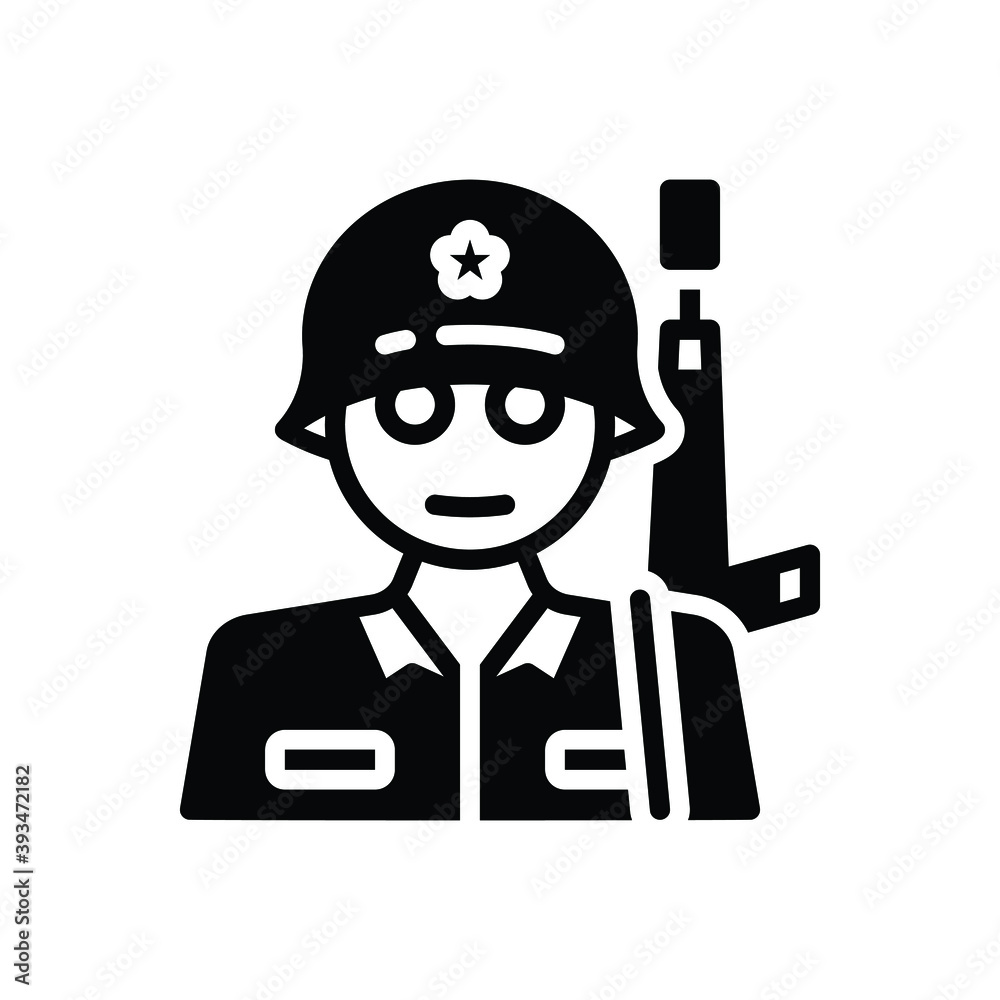 Black solid icon for soldier Black solid icon for soldier