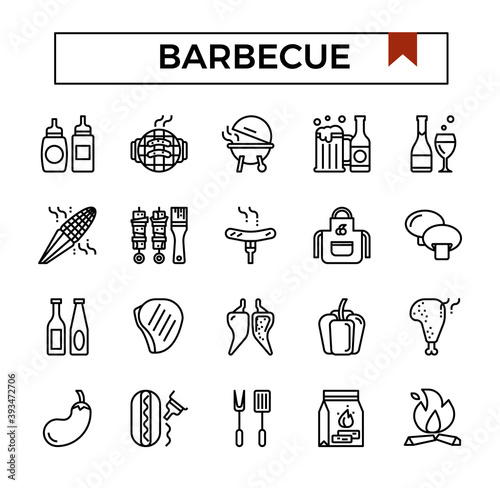 Barbecue icon set.