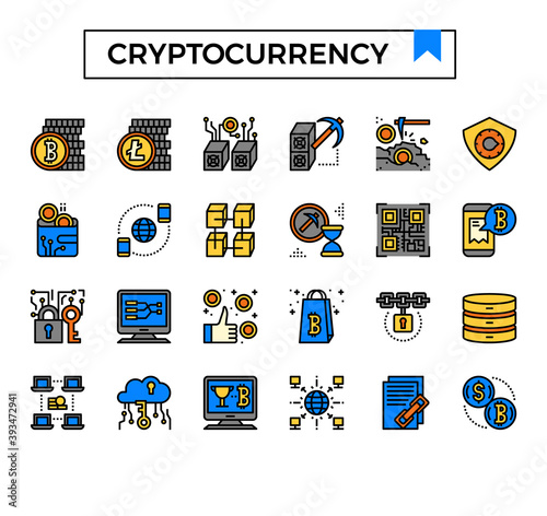 cryptocurrency icon set.