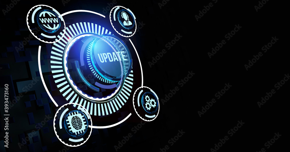 Internet, business, Technology and network concept. Update software computer program upgrade Internet, business, Technology and network concept. Update software computer program upgrade