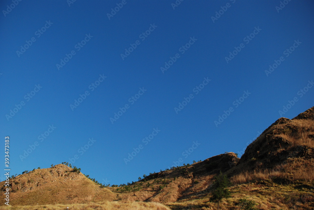 Fototapeta premium Hills around Fatucama Peninsula in Dili, Timor-Leste