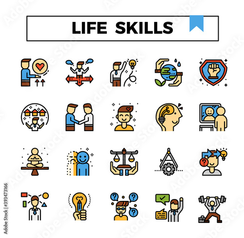 Life skill icon set.