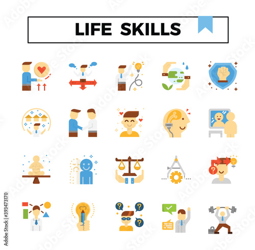 Life skill icon set.