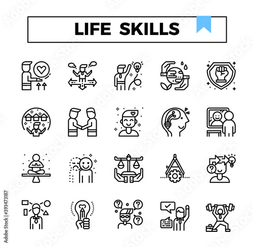 Life skill icon set.