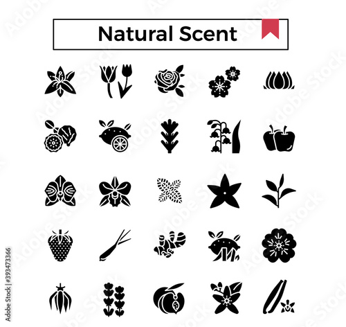 natural scent icon set.