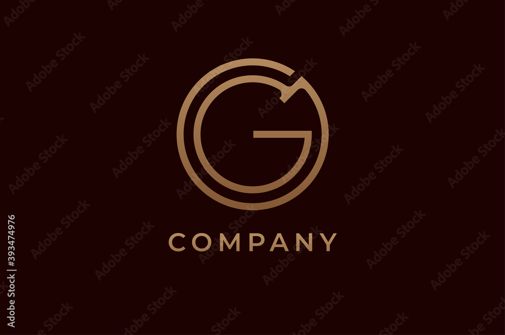 letter G logo, Gold linear rounded style isolated on dark background, usable for branding and business logos, Flat Logo Design Template, vector illustration letter G logo, Gold linear rounded style isolated on dark background, usable for branding and business logos, Flat Logo Design Template, vector illustration