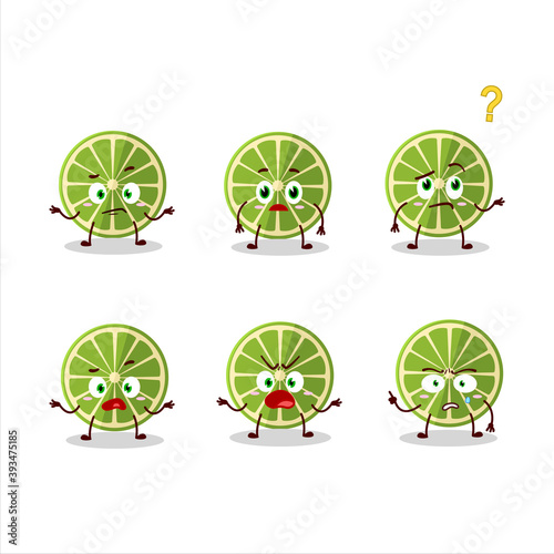 Cartoon character of lemon with what expression