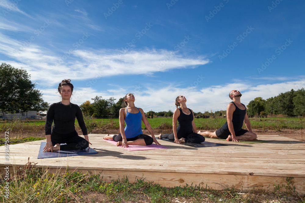 Outdoor Yoga Class at a Farm