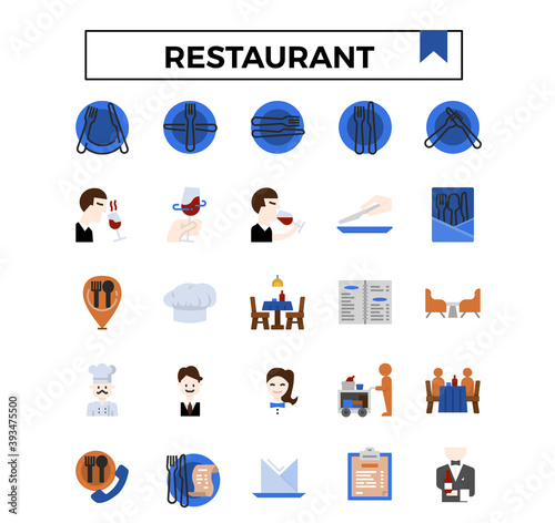 restaurant icon set.