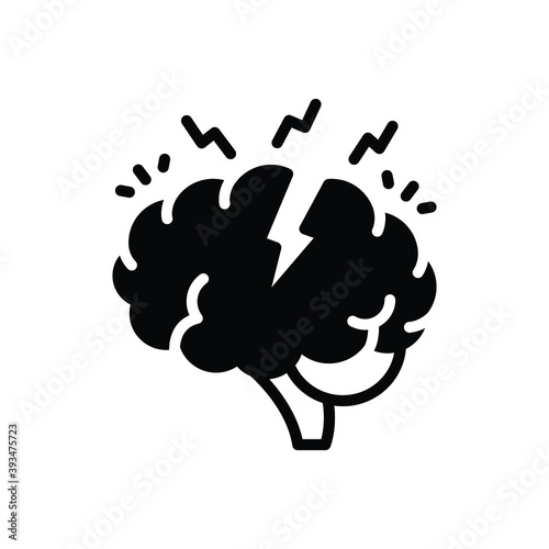 Black solid icon for stress 