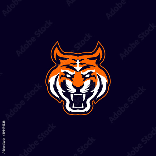angry tiger sports mascot with aggressive expression vector icon © rickyovermind