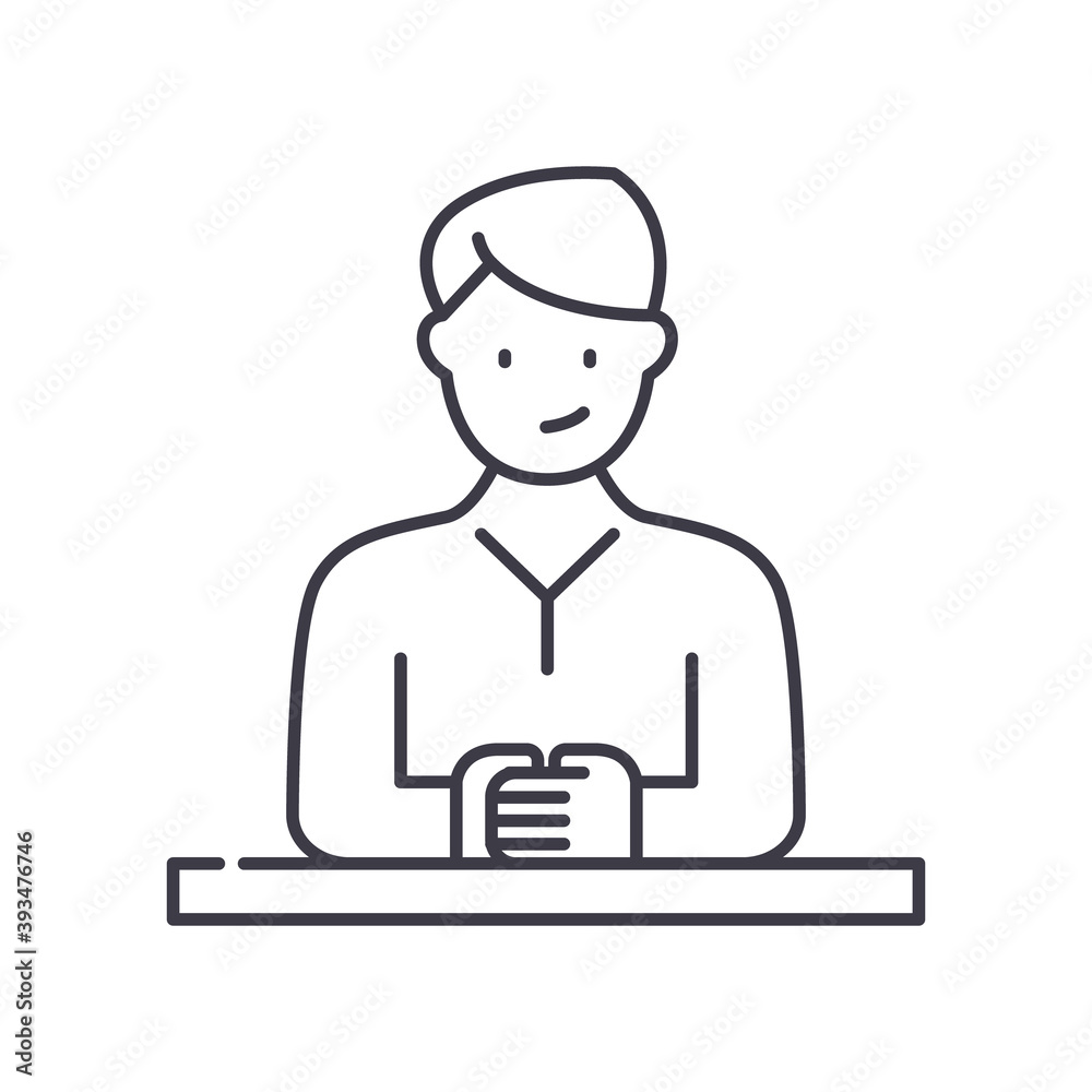Tribune icon, linear isolated illustration, thin line vector, web design sign, outline concept symbol with editable stroke on white background. Tribune icon, linear isolated illustration, thin line vector, web design sign, outline concept symbol with editable stroke on white background.