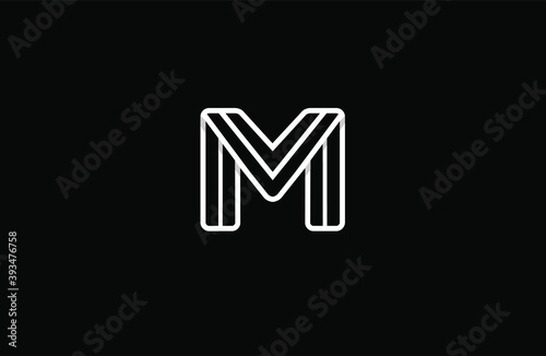 M initial letter monogram logo design