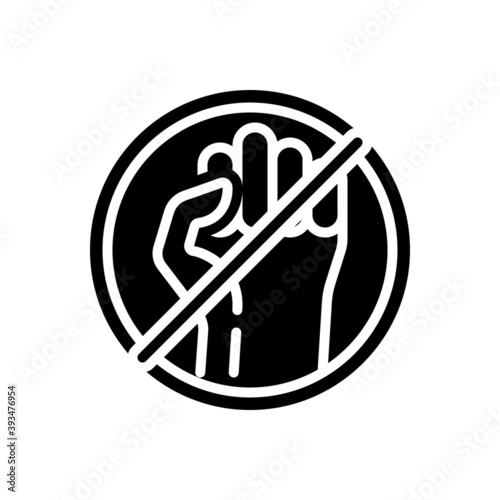 Black solid icon for strike
