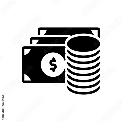 Black solid icon for amount