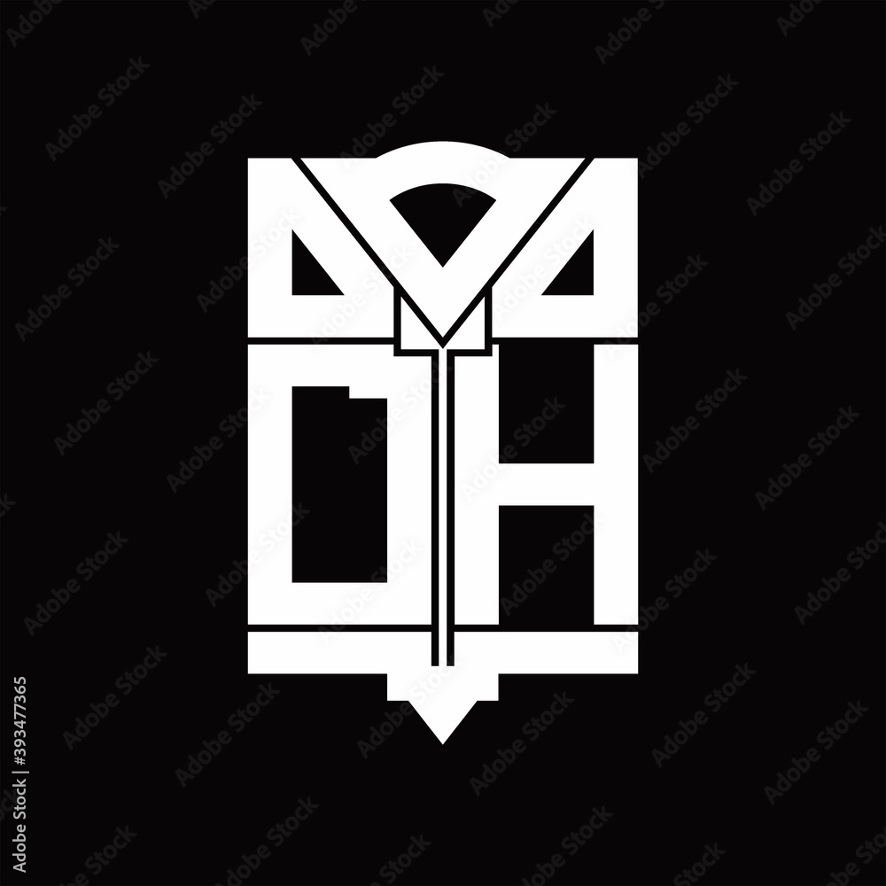 DH Logo monogram with shield emblem shape design template DH Logo monogram with shield emblem shape design template