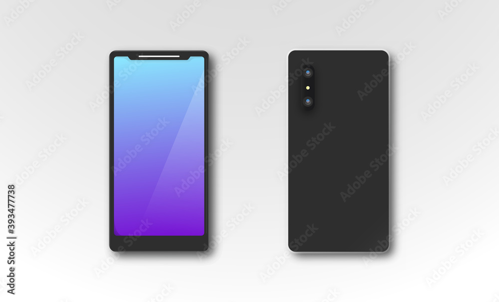Realistic models smartphone with transparent screens Realistic models smartphone with transparent screens