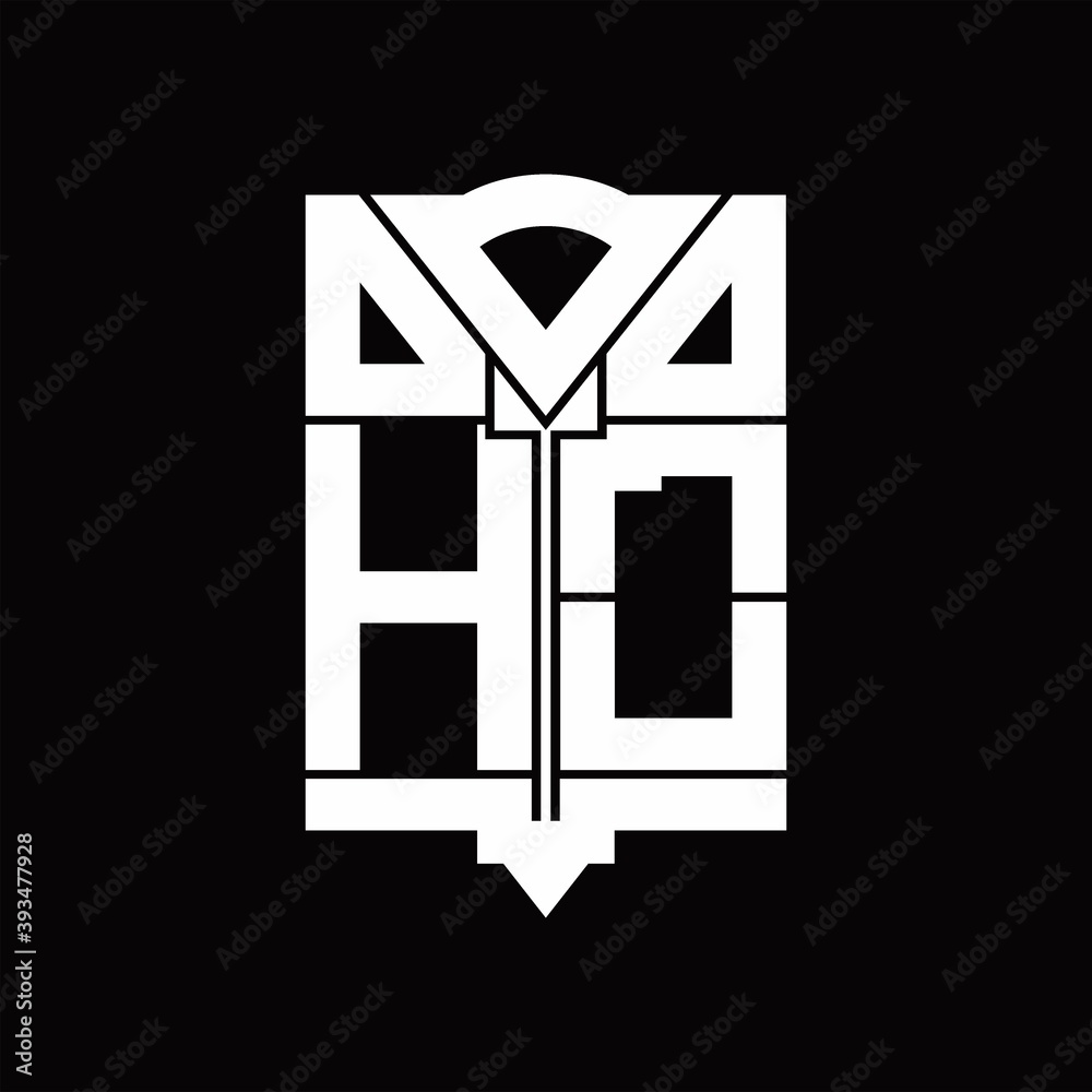 HO Logo monogram with shield emblem shape design template HO Logo monogram with shield emblem shape design template