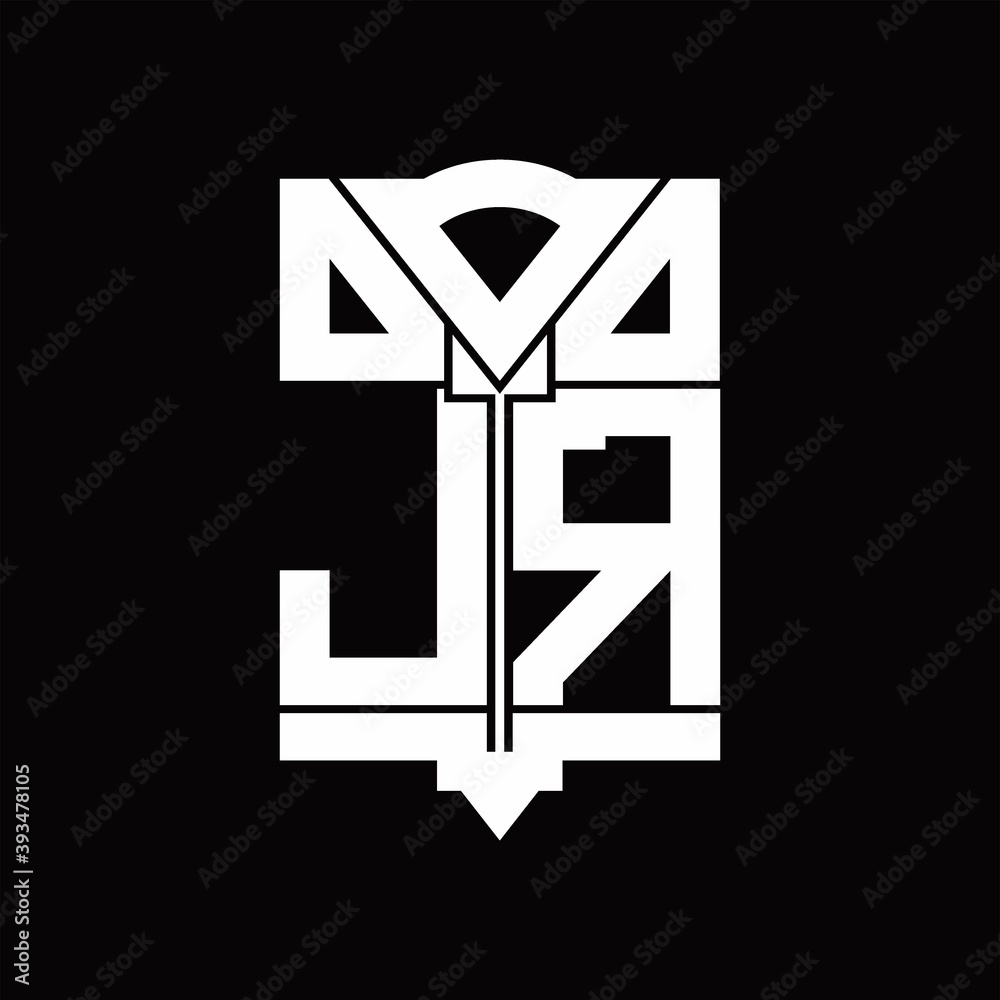 JR Logo monogram with shield emblem shape design template JR Logo monogram with shield emblem shape design template
