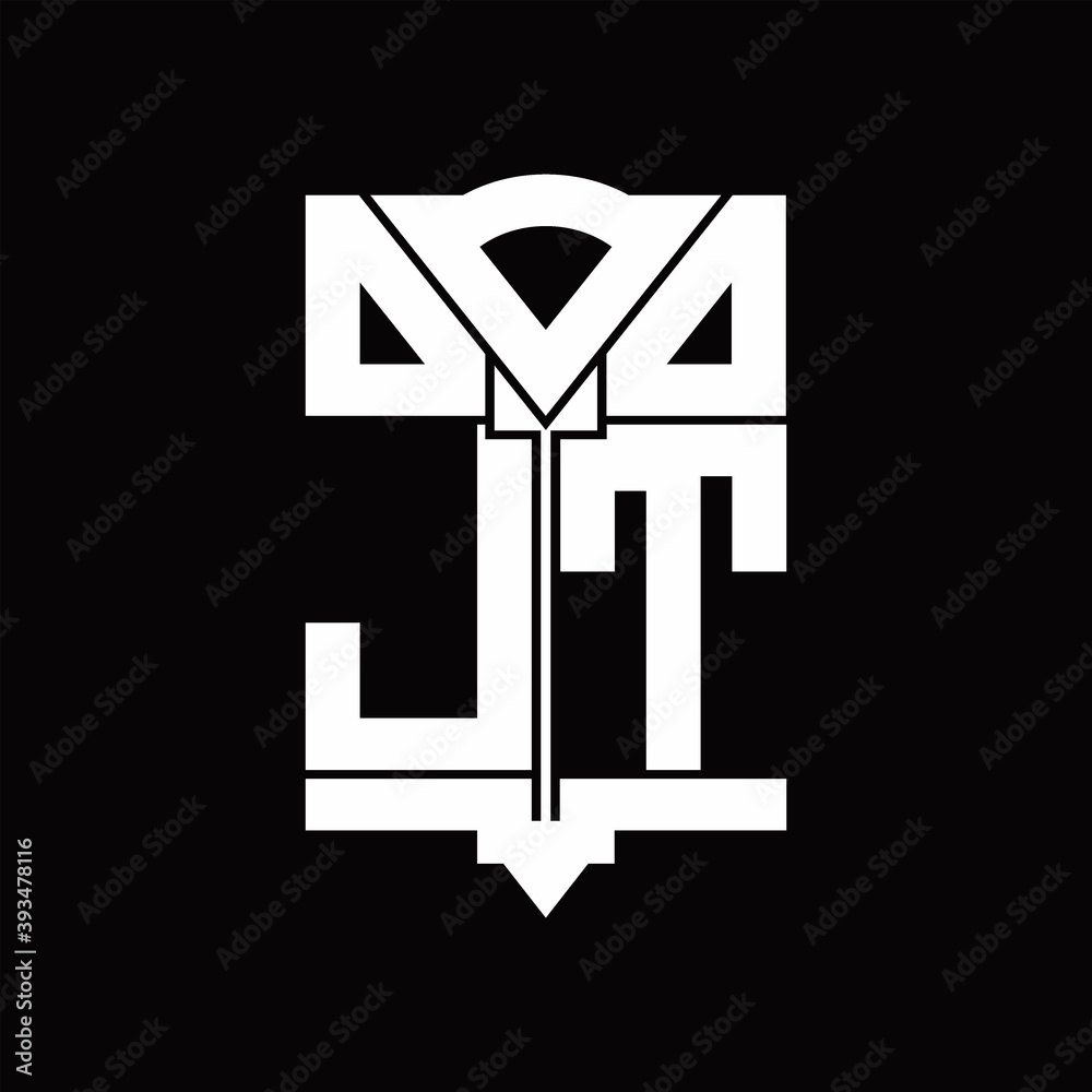JT Logo monogram with shield emblem shape design template JT Logo monogram with shield emblem shape design template