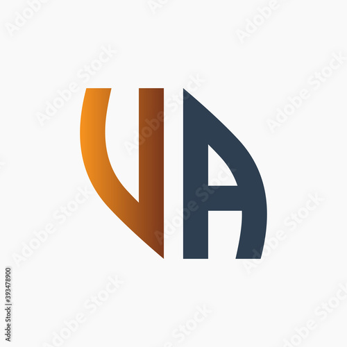 modern VA letter monogram logo