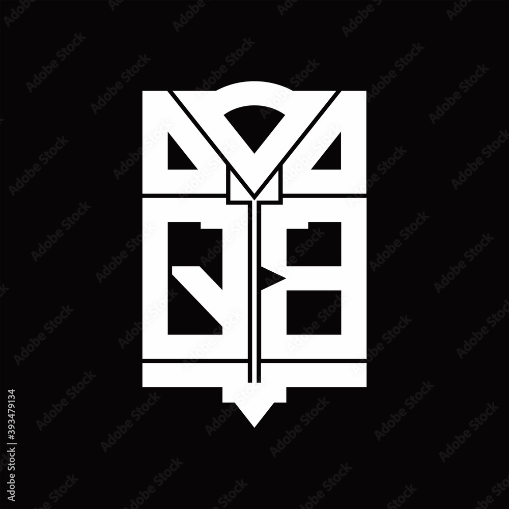 QB Logo monogram with shield emblem shape design template QB Logo monogram with shield emblem shape design template