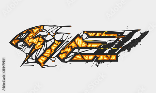 vector of body sticker template for car and boat body