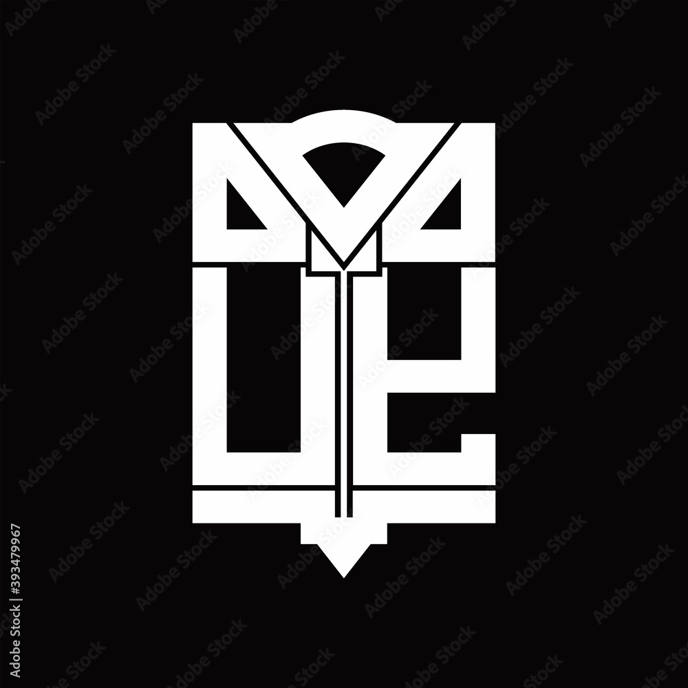 UY Logo monogram with shield emblem shape design template UY Logo monogram with shield emblem shape design template