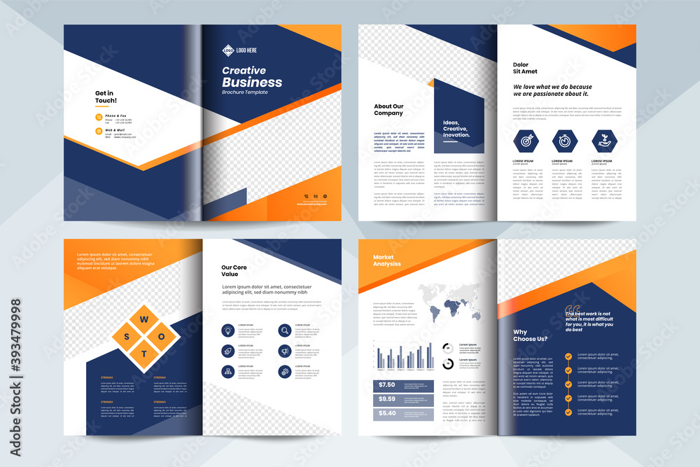 Creative business brochure layout template.