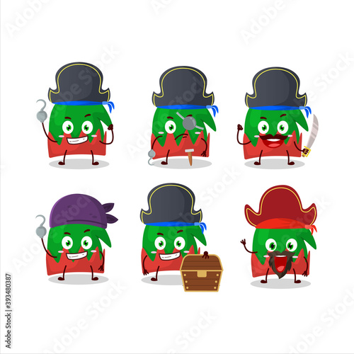 Cartoon character of dwarf hat with various pirates emoticons