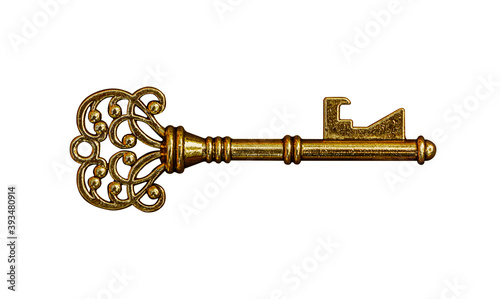 Old key lock isolated on white background with clipping path.