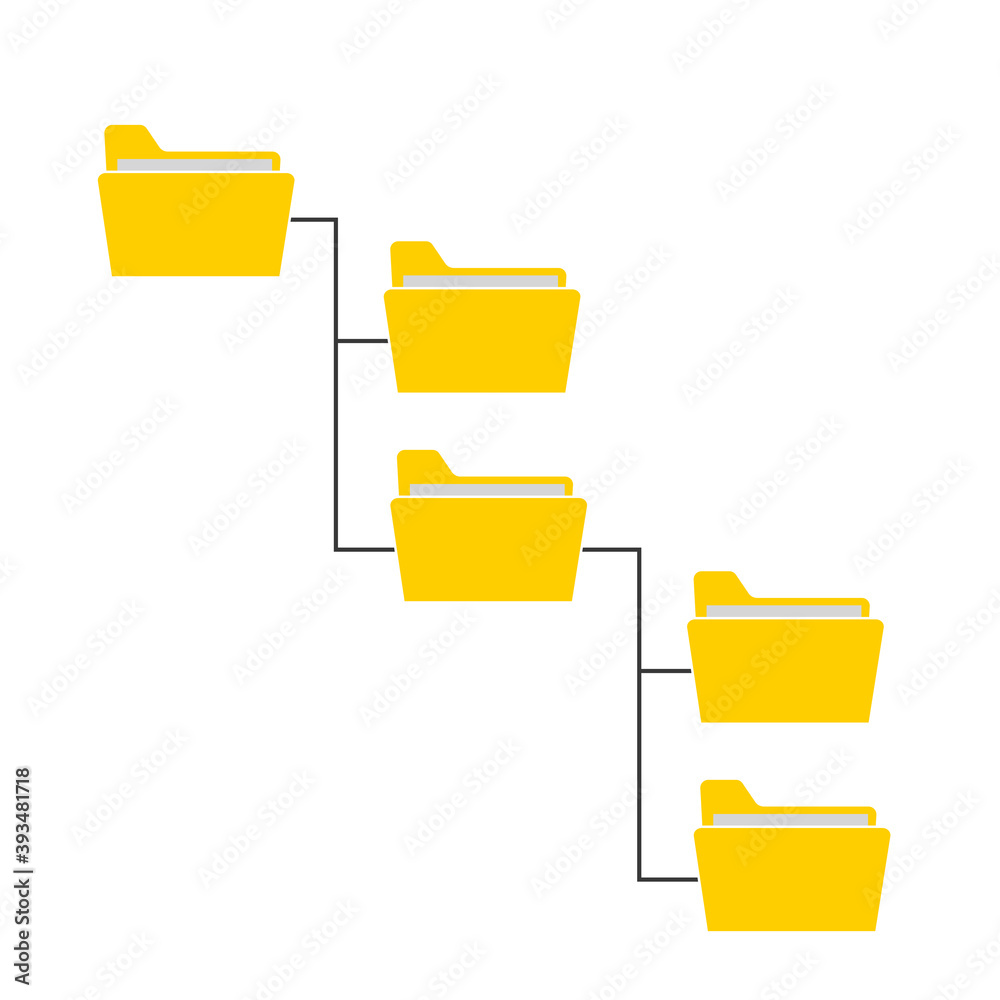 File system on computer icon. Flat illustration File system on computer icon. Flat illustration