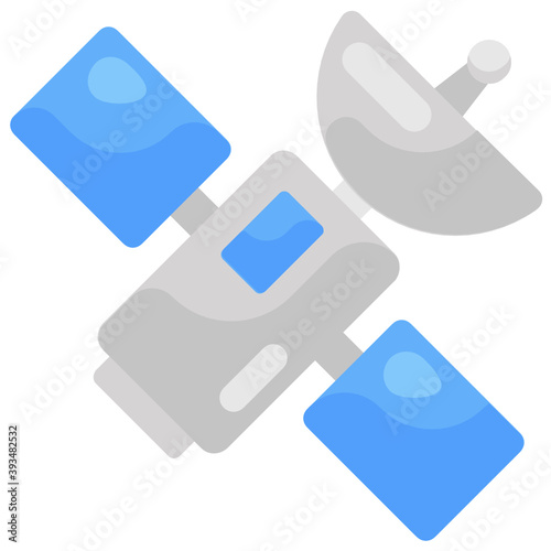 
Artificial satellite icon in flat style 
