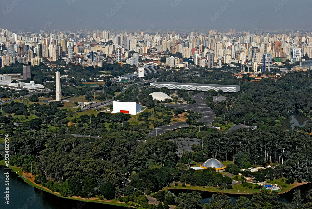 Vista aérea do parque do Ibirapuera. São Paulo. Brasil