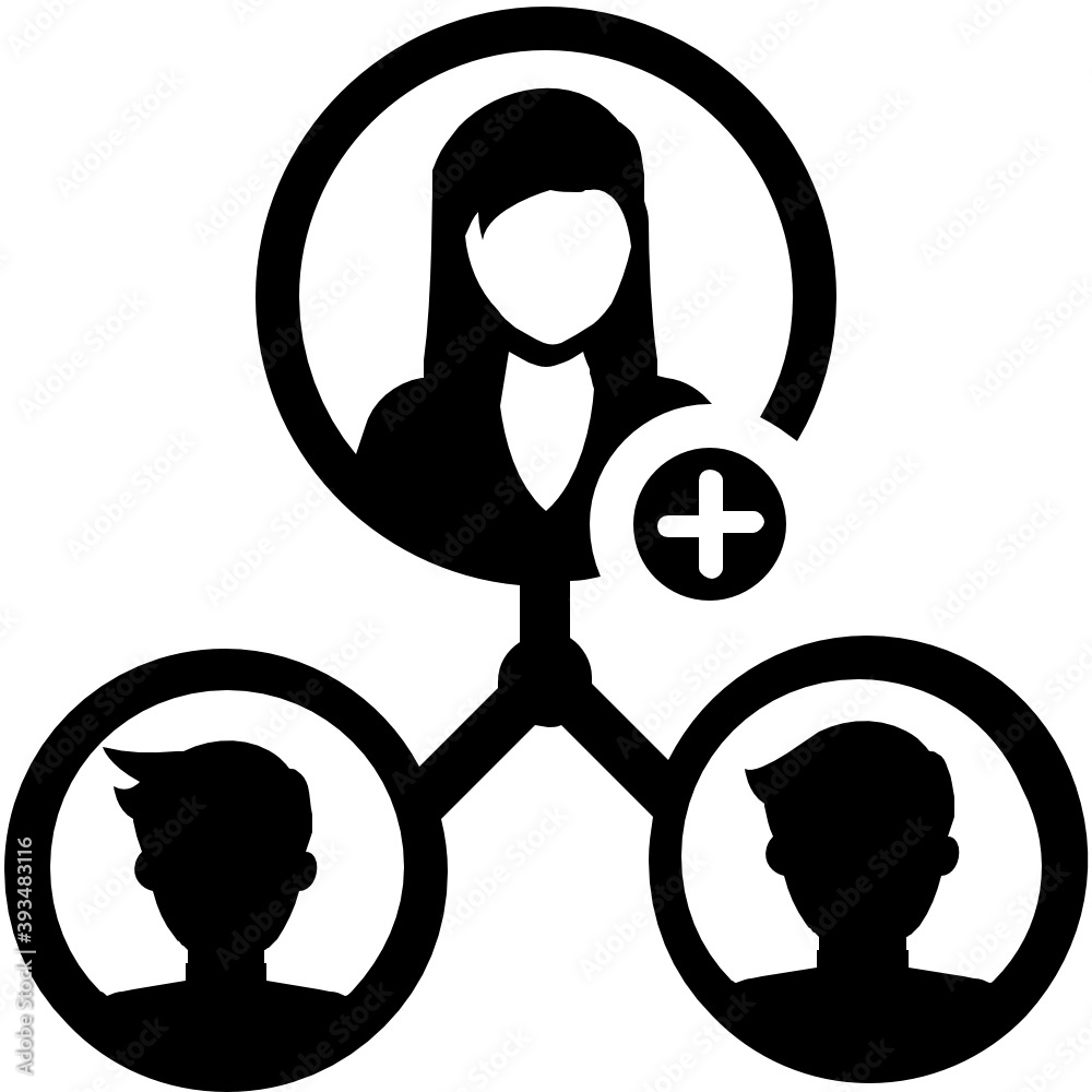 Team network flat icon, team lead with subordinates
Team network flat icon, team lead with subordinates
